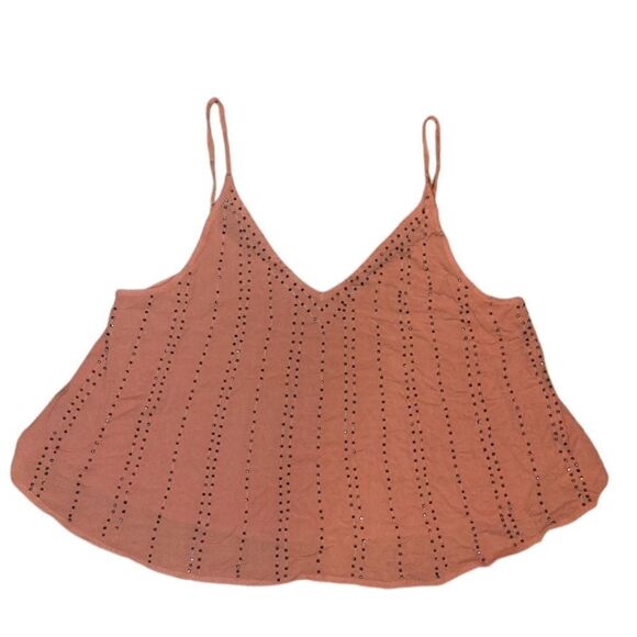 Free People Coral Beaded Embellished Oversized Sleeveless Tank Top M - Picture 5 of 14